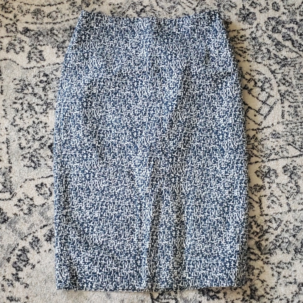 Blue & White Pencil Skirt